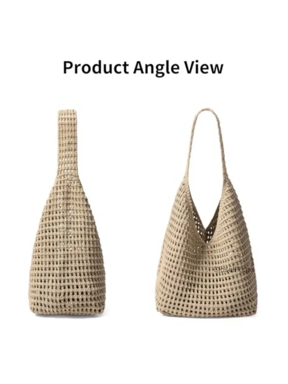 Handcrafted Crochet Beach Tote Bag with Shoulder Strap - Summer Travel &